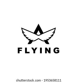 Initial Letter A Flying Bird Vector logo design