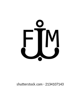Initial letter FM anchor simple logo.