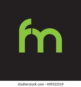 initial letter fm linked round lowercase logo green
