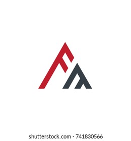 Initial Letter FM Linked Triangle Design Logo