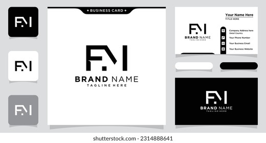 Initial Letter FM logo design template