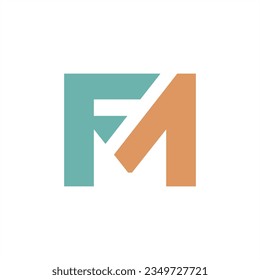 initial letter fm logo design