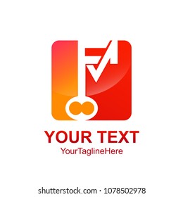 Initial letter FM logo template key square design for business and company identity