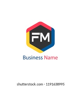 Initial Letter FM Logo Template Design