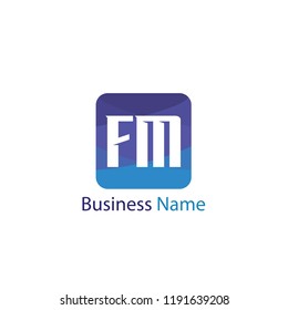 Initial Letter FM Logo Template Design