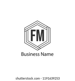 Initial Letter FM Logo Template Design