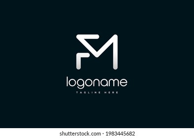 Initial Letter FM monoline logo design