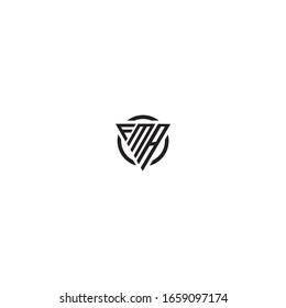 Letra inicial Monograma triángulo FMA logotipo moderno fresco