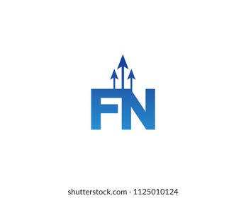 Initial Letter FN Arrow Chart Finance Business
