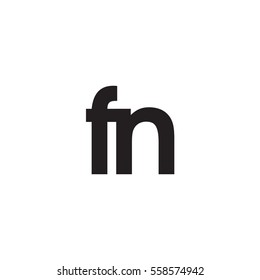 Initial letter FN black white logo