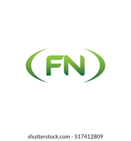initial letter FN brackets uppercase logo green element template design