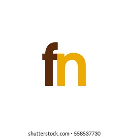 Initial letter FN brown yellow color logo