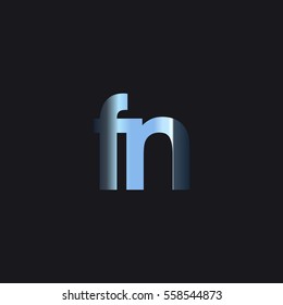 Initial letter FN chrome with dark background logo