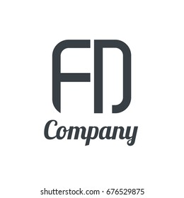 Initial Letter FN Linked Box Design Logo