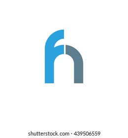 initial letter fn linked round lowercase logo blue
