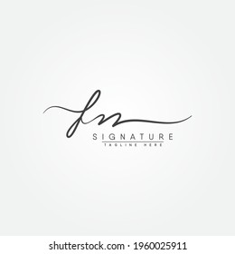 Initial Letter FN Logo - Handwritten Signature Style Logo