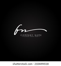 Initial Letter FN Logo - Handwritten Signature Logo