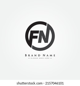 Initial Letter FN Logo - Minimales Firmenlogo für Alphabet F und N