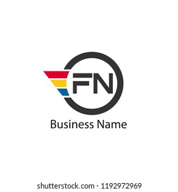 Initial Letter FN Logo Template Design