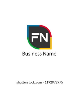 Initial Letter FN Logo Template Design