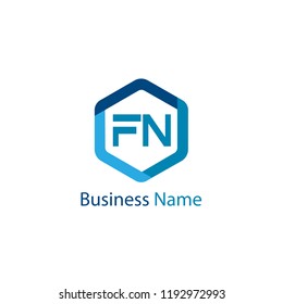 Initial Letter FN Logo Template Design
