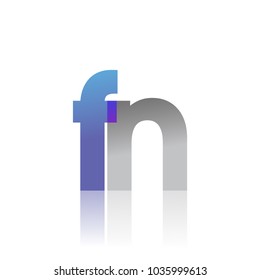 Initial Letter FN Lowercase overlap Logo Blue, pink and grey, Modern and Simple Logo Design.