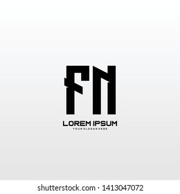 Initial letter FN minimalist art logo vector
