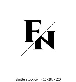 Initial Letter FN Monogram Sliced. Logo template isolated on white background