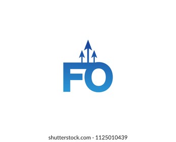 Initial Letter FO Arrow Chart Finance Business
