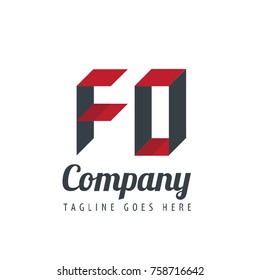 Initial Letter FO Design Logo With Square