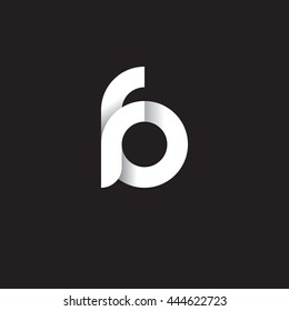 initial letter fo, letter fb, modern linked circle round lowercase logo white black