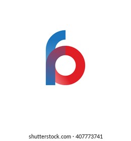 initial letter fo linked circle lowercase logo blue red