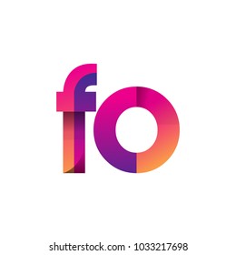 Initial Letter FO Logo Lowercase, magenta and orange, Modern and Simple Logo Design.
