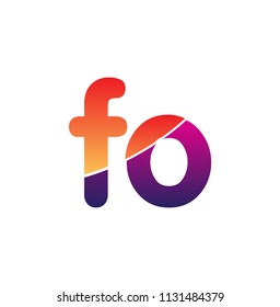 Initial Letter FO Logo Lowercase, colorful logotype Modern and Simple Logo Design.
