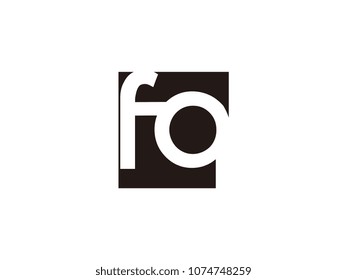 Initial letter fo lowercase logo black and white