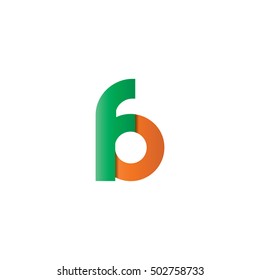 Initial Letter FO Rounded Circle Lowercase Logo Green Orange