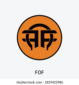 Initial Letter FOF Monogram. vector Logo template isolated on black background