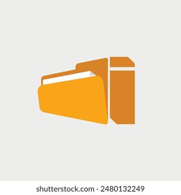 Initial Letter I Folder Logo. Vector Illustration.