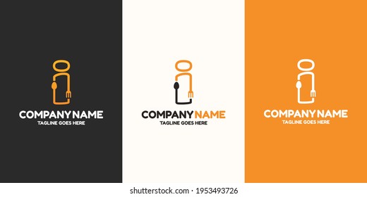 Initial letter I food Logo Design Template. Illustration vector graphic. Design concept fork and spoon With letter symbol. Perfect for cafe, restaurant, cooking business
