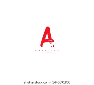 initial letter A fork creative minimal logo
