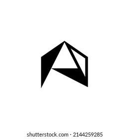 letra inicial A en forma de vector del logotipo de la casa
