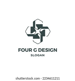 Initial Letter Four G Design Logo
