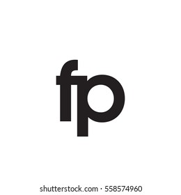 Initial letter FP black white logo
