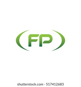 initial letter FP brackets uppercase logo green element template design