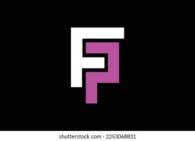 initial letter fp linked lowercase logo white and purple purple.