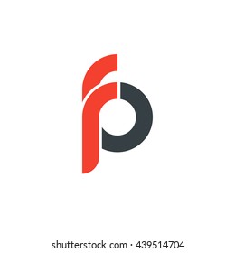 initial letter fp linked round lowercase logo red