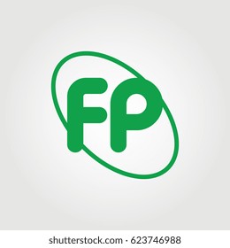 initial letter fp logo on white background