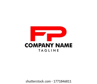 Diseño de la plantilla de logotipo FP de carta inicial