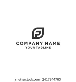 Ilustración del vector de diseño del logotipo FP de la carta inicial