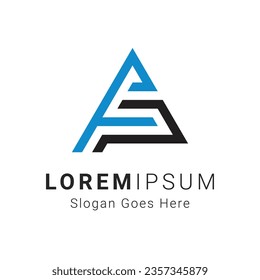 Initial Letter FP or PF Monogram Text Letter Logo Design